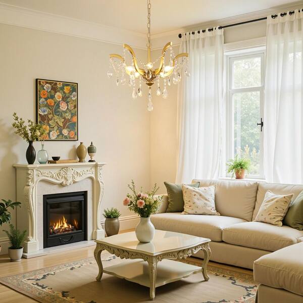 TOZING 20 in. Modern Gold Sputnik Matte Semi-Flush Mount Ceiling