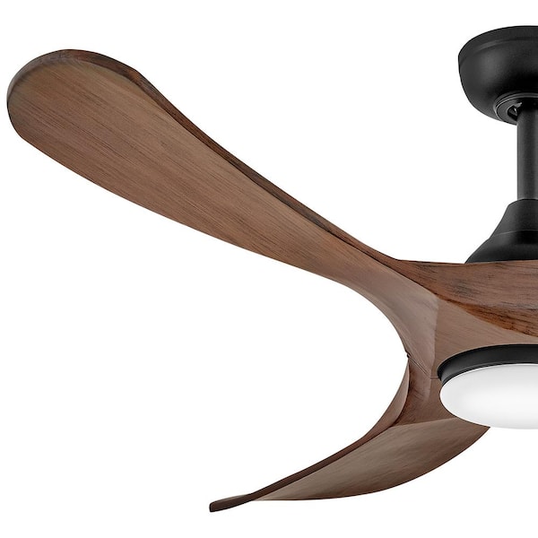 Swell Illuminated 56.0 in. Indoor/Outdoor Integrated LED Matte Black Ceiling Fan with Remote Control