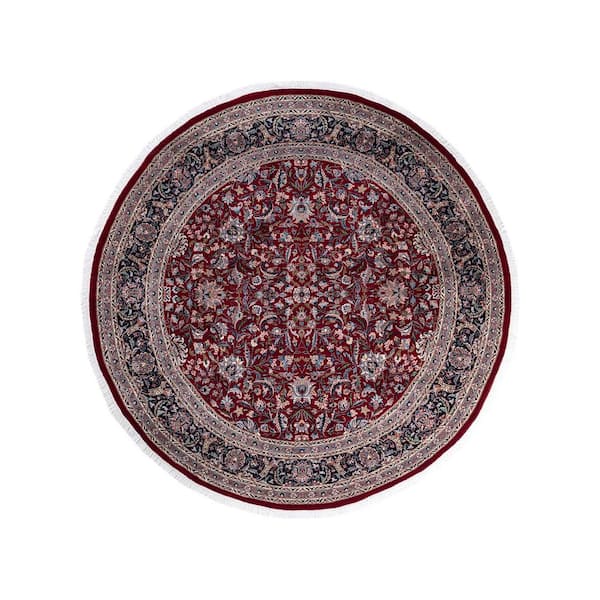 Solo Rugs One-of-a-Kind Traditional Red 7 ft. x 7 ft. Hand Knotted Oriental Area Rug