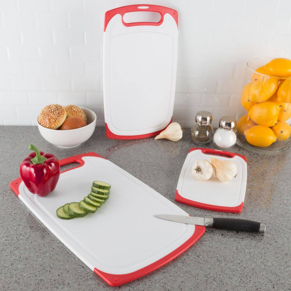 3-Peace Plastic Cutting Boards, Red - thumbnail 3