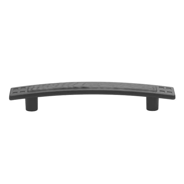 GLIDERITE 3-3/4 in. (57.15 mm) Center-to-Center Matte Black Hammered Mission Style Bar Pull (10-Pack )