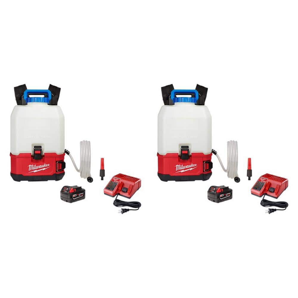 Milwaukee M18 18-Volt 4 Gal. Lithium-Ion Cordless Switch Tank Backpack Water Supply Kit W/(2)Batteries & (2)Chargers (2-Tool) -  2820-21WS-2X