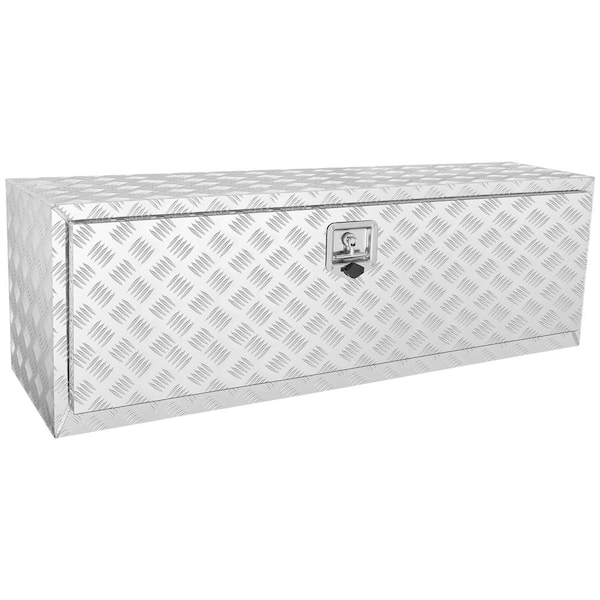 Underbody Truck Box, 48 x 17 x18 in. Pickup Storage Box, Heavy Duty Aluminum Diamond Plate Tool Box with Lock and Keys