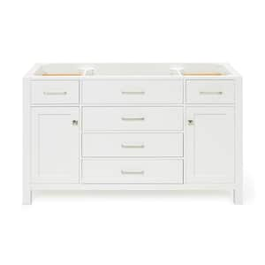 Bristol 54 in. W x 21.5 in. D x 34.5 in. H Freestanding Bath Vanity Cabinet without Top in White