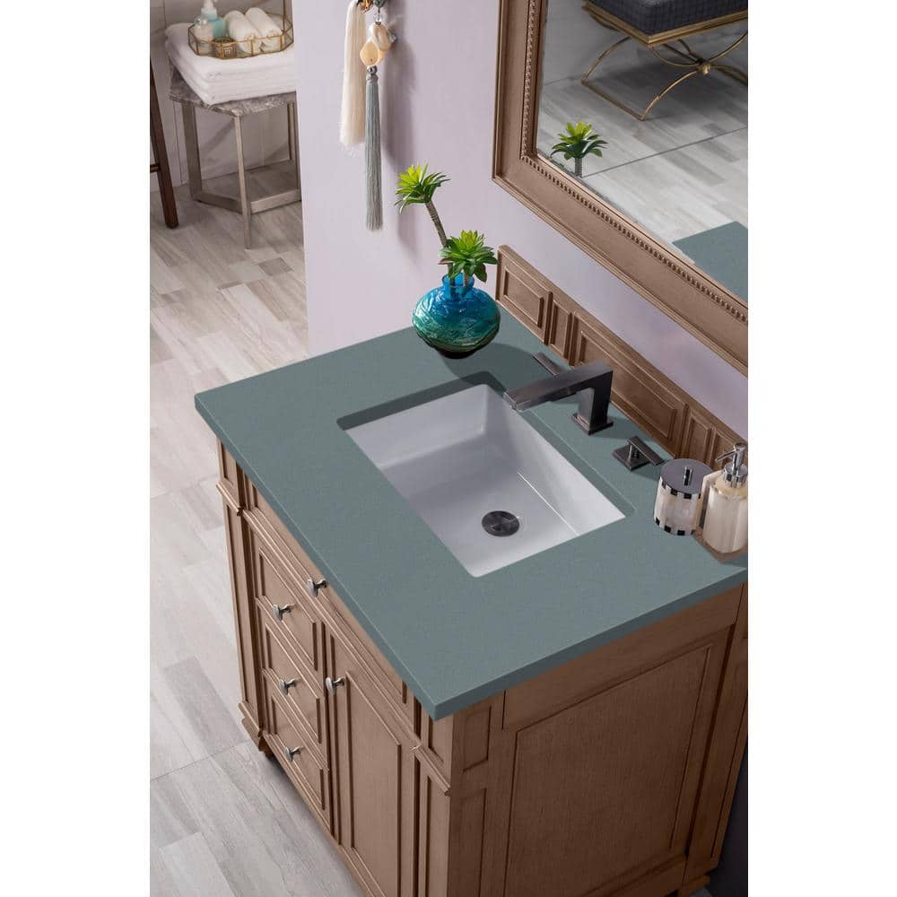 Bristol 30" Dark Wood Single Vanity with Backsplash