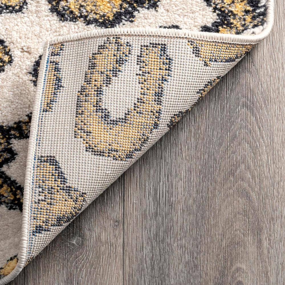 Chic Beige Synthetic Leopard Print Tufted Area Rug, 6' 7" x 9'