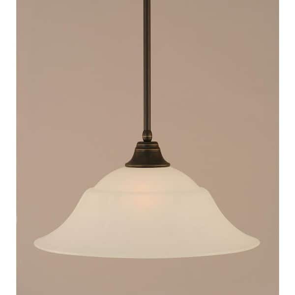 Unbranded Sparta 100-Watt 1-Light Dark Granite Bowl Mini Pendant Light with Glass Shade