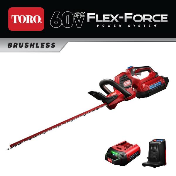 Toro Flex-Force 24 in. 60V Max Lithium-Ion Cordless Hedge Trimmer - 2.5 Ah Battery and Charger Included