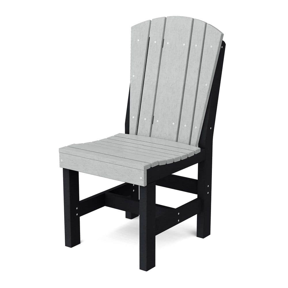 Heritage Light Gray and Black HDPE Plastic Outdoor Dining Side Chair price history on PriceWatchPro