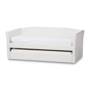 Camino Contemporary White Faux Leather Upholstered Twin Size Daybed
