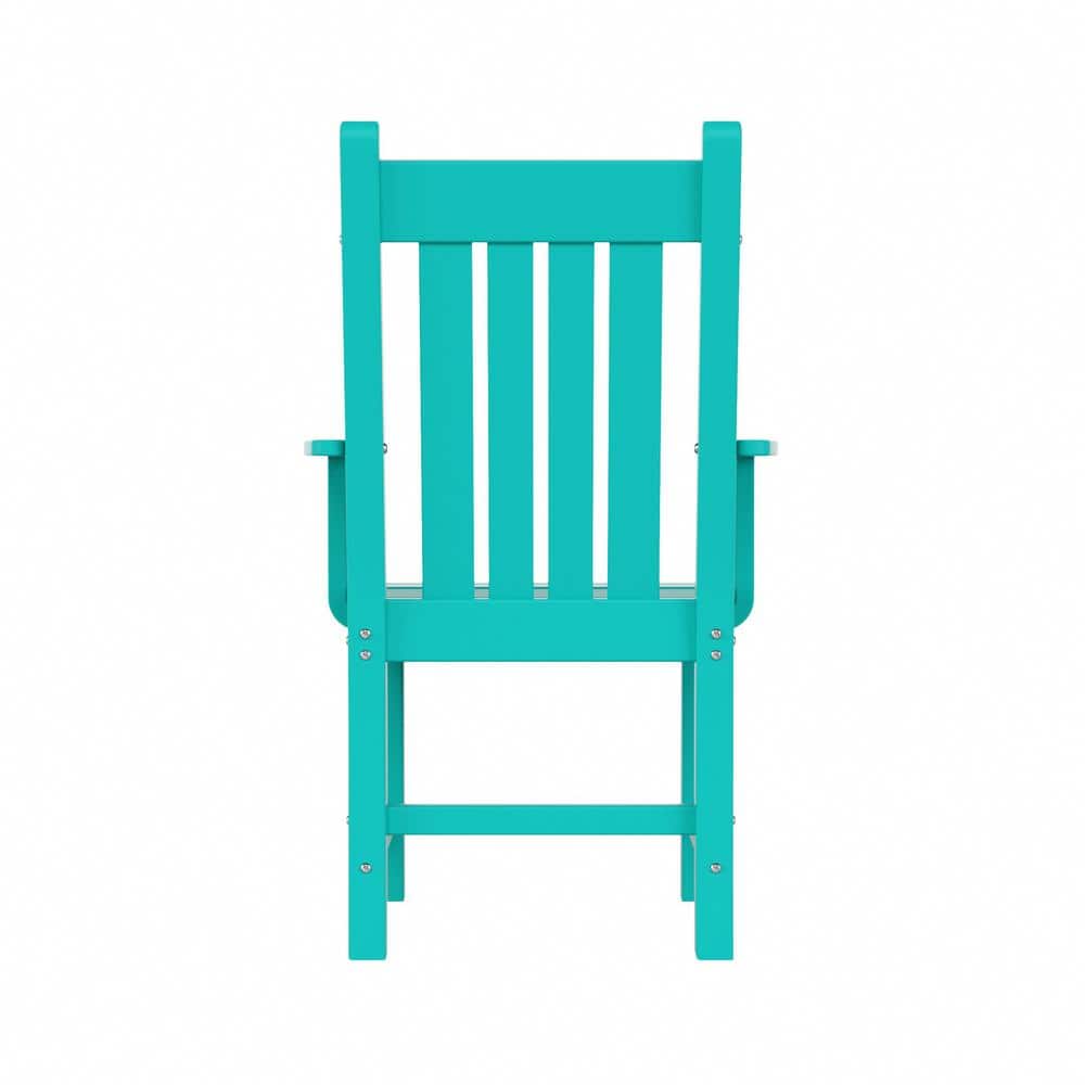Laguna Breeze Turquoise Patio Dining Armchair with Contoured Comfort