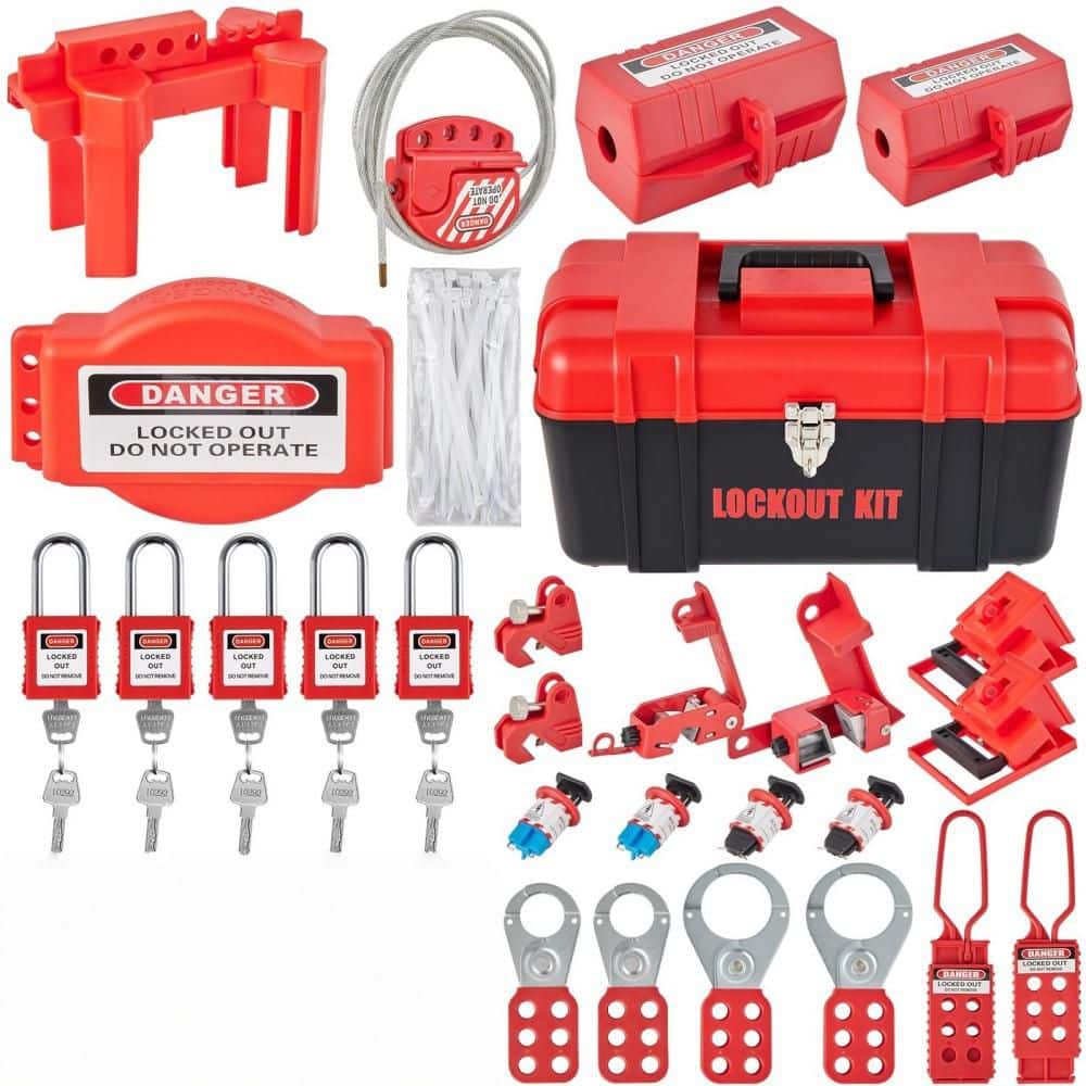 43-Pack Lockout Tagout Kits for Electrical Risk Removal, Includes Padlocks, Kinds of Lockouts, Hasps, Tags and Ties, Box price history on PriceWatchPro