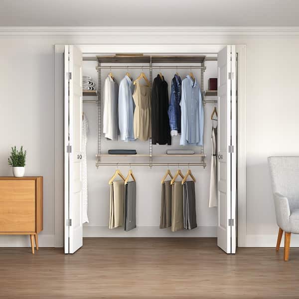 CLOSET CULTURE 48 in.-96 in. W Champagne Nickel Modular Wall Mount