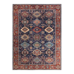 Serapi One-of-a-Kind Traditional Blue 10 ft. x 14 ft. Hand Knotted Tribal Area Rug