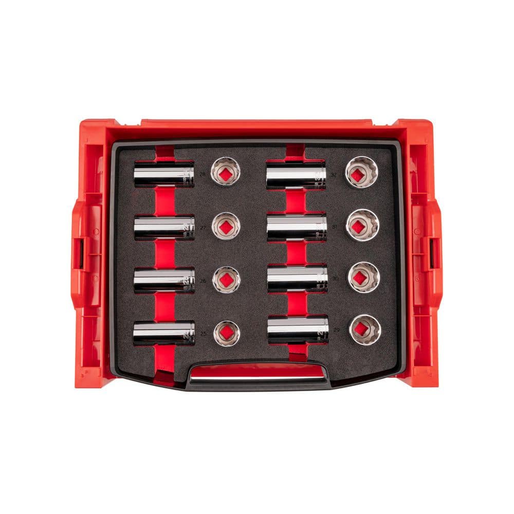 1/2 Inch Drive Shallow and Deep 12-Point Socket Set with Open Top Drawer and Rack, 16-Piece (25-32 mm) price history on PriceWatchPro