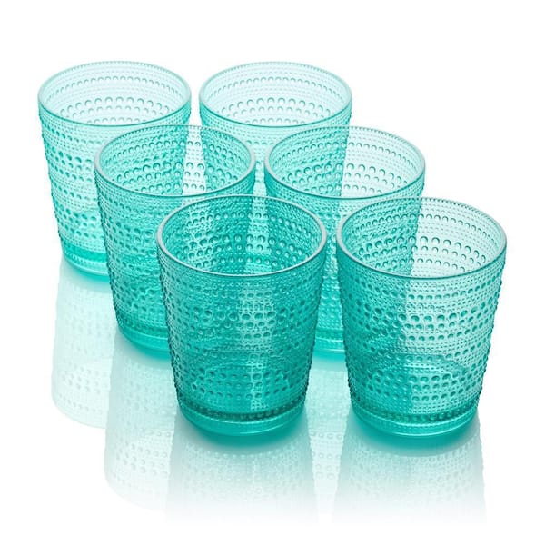 Santa Fe 16 oz. Teal Acrylic DOF Glass (Set of 6)