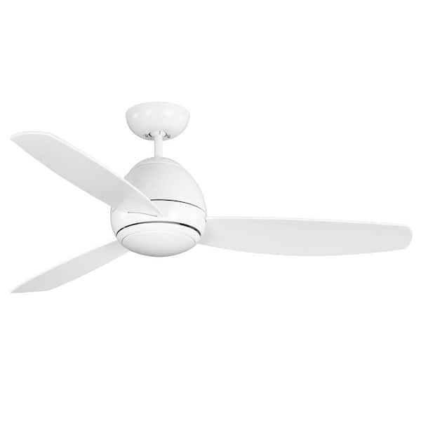 Kathy Ireland Home Curva 52 in. Outdoor Matte White Ceiling Fan with ...