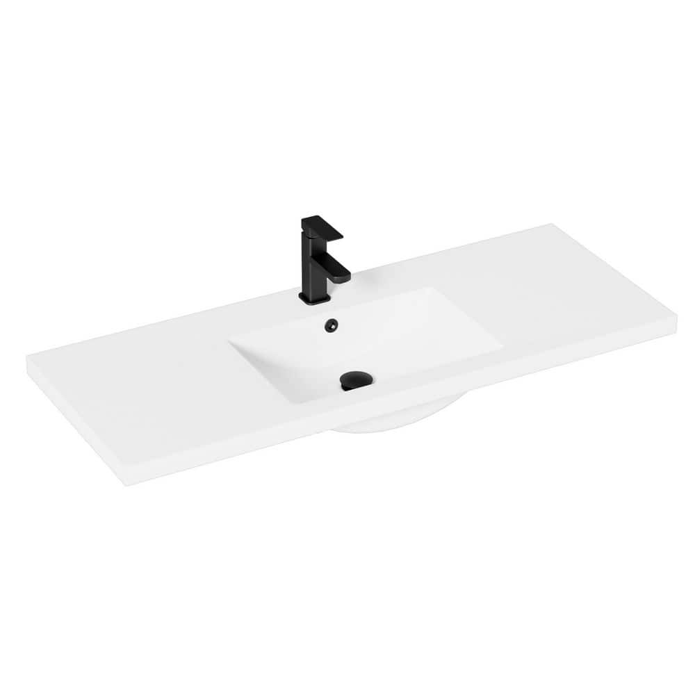 48 in. W x 18.1 in D Drop-In SMC Single Bathroom Sink in White with Zinc Alloy Faucet and Pop Up Drain Set price history on PriceWatchPro