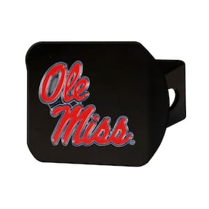NCAA University of Mississippi (Ole Miss) Color Emblem on Black Hitch Cover