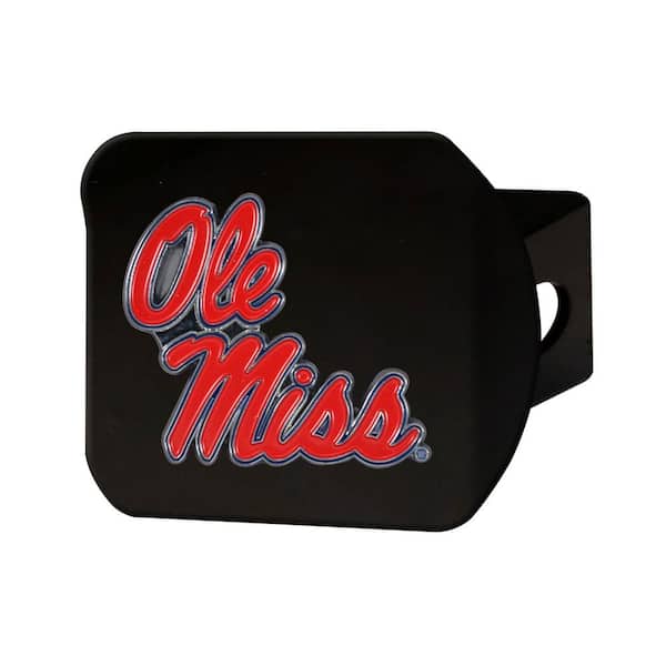 FANMATS NCAA University of Mississippi (Ole Miss) Color Emblem on Black Hitch Cover