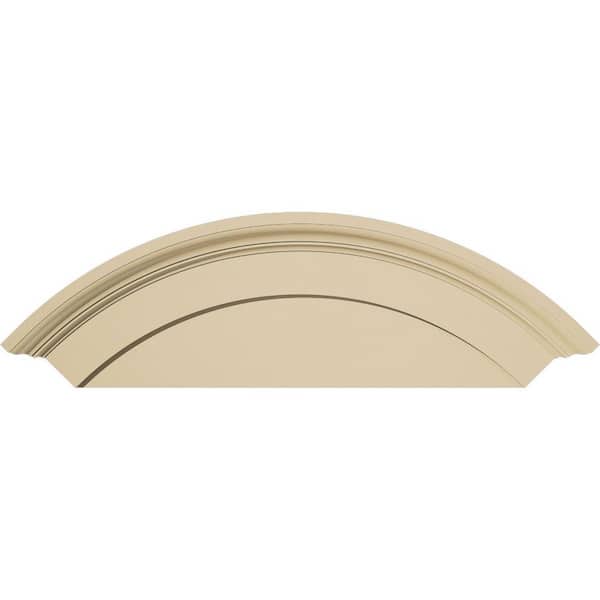 Ekena Millwork 36 in. W x 14 in. H x 2-3/4 in. P Arched Signature Urethane Pediment, Primed Tan