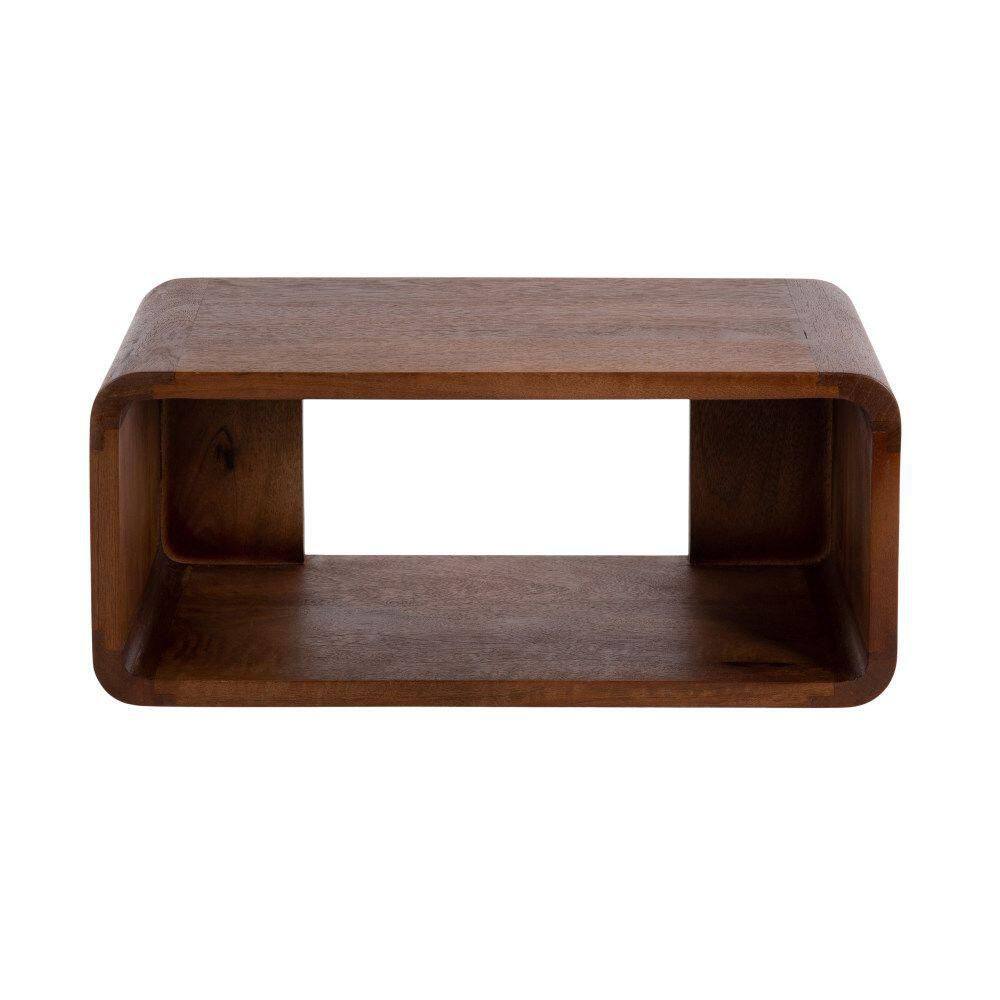 Deguara 18 in. Walnut Brown Rectangle Solid Wood End Table - thumbnail 7
