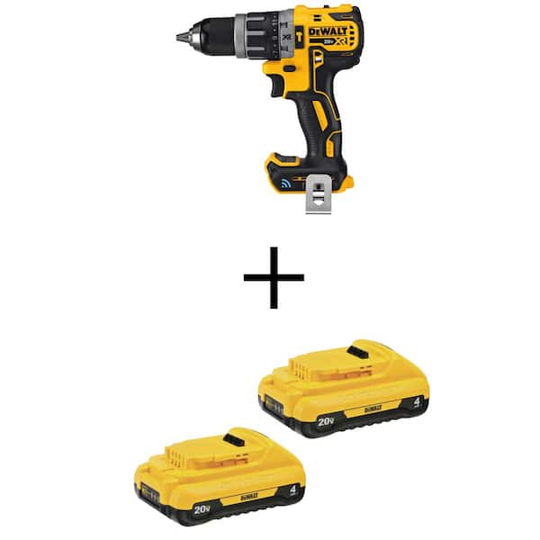 DEWALT 20V MAX XR with Tool Connect Cordless Compact in. Hammer Drill with (2) 20V MAX Compact 4.0Ah Batteries DCD797BWCB240-2 - The Depot