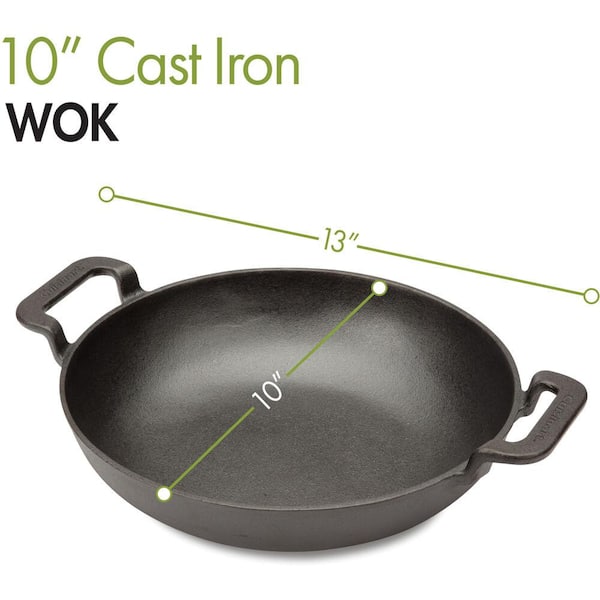   Basics Pre-Seasoned Cast Iron Wok Pan