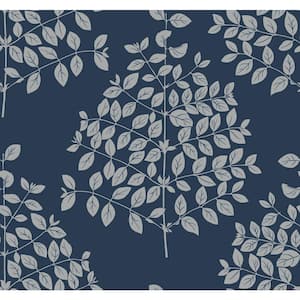 Tender Navy And Silver Wallpaper