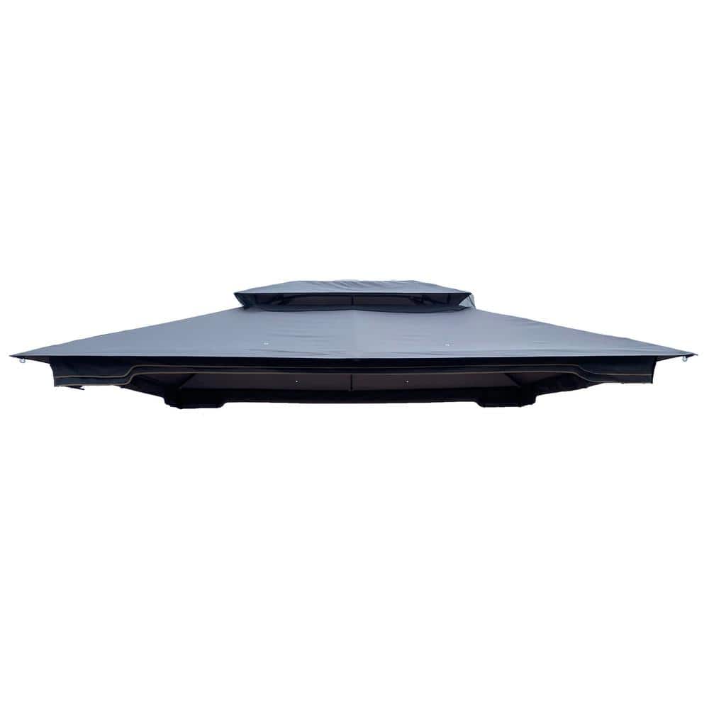13 ft. x 10 ft. Polyester Fabric Patio Double Roof Gazebo Replacement Canop