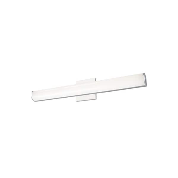 KUZCO Longitude 24-in 1 Light 31-Watt Chrome Integrated LED Vanity Light