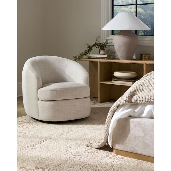 Galey Alix Sweeting Linen Wheat Modern Accent Chair
