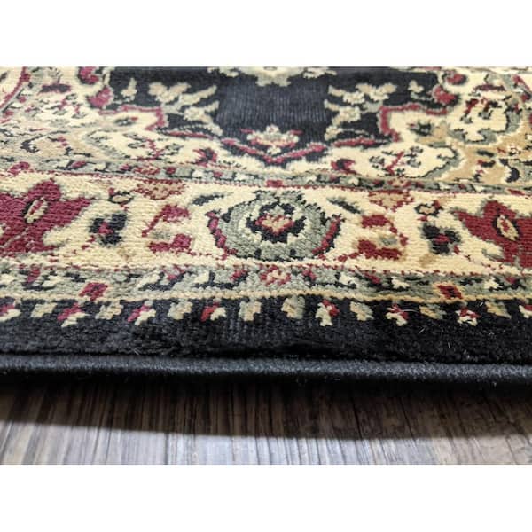 Castello Black 3 ft. x 5 ft. Traditional Oriental Medallion Area Rug