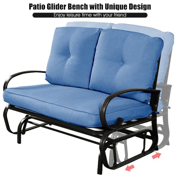 Garden Furniture Cushion Cushion for Metal Garden Bench -Purple 2 Seater 