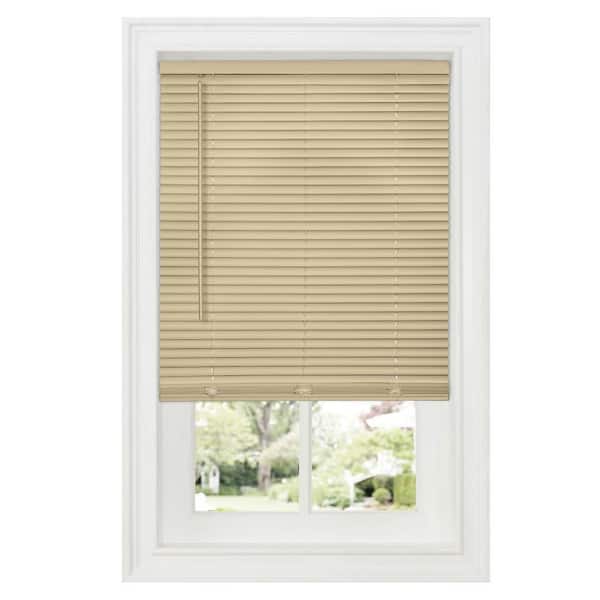 ACHIM GII Deluxe Sundown Latte Beige Cordless Room Darkening Vinyl Mini Blind with 1 in. Slats 29 in. W x 64 in. L