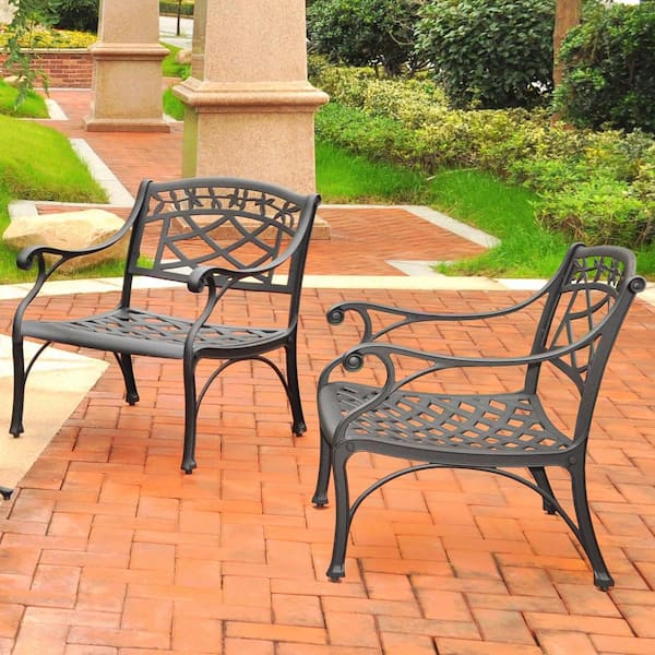 2-Pack Crosley Sedona Cast Aluminum Outdoor Patio Furniture Dining Chair 