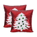 Crosby St White Sequin Christmas Tree Throw Pillow, 12x18