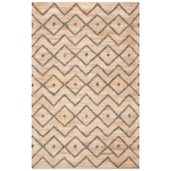 Kilim Natural/Charcoal Doormat 2 ft. x 3 ft. Geometric Diamonds Area Rug