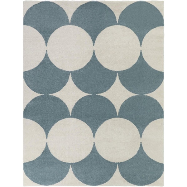Leto Light Blue 8 ft. x 10 ft. Area Rug