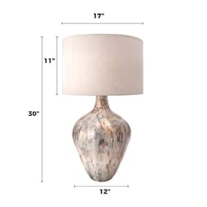 Phoenix 30 in. Gray Vintage Table Lamp with Shade