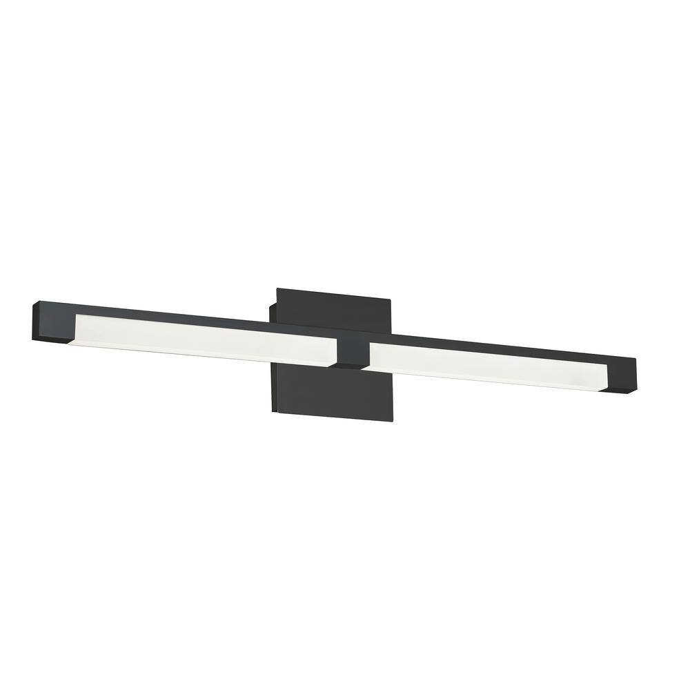 Dainolite Soho 28 in. 1-Light Matte Black LED Vanity Light Bar with ...