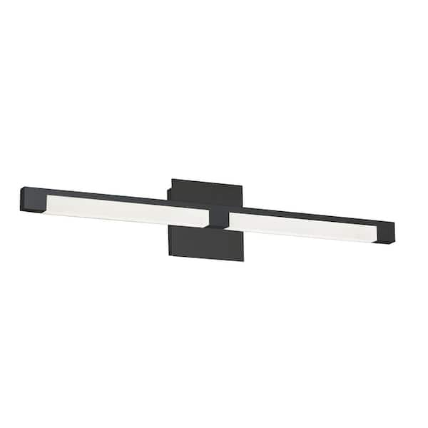 Dainolite Soho 28 in. 1-Light Matte Black LED Vanity Light Bar with ...