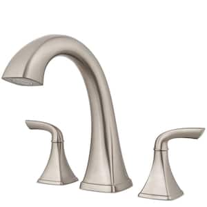 Bronson 2-Handle Tub Deck Mount Roman Tub Faucet Trim in Brushed Nickel (Valve Not Included)