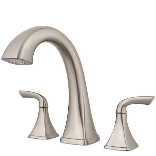 Bronson 2-Handle Tub Deck Mount Roman Tub Faucet Trim Brushed Nickel (Valve Not Included)