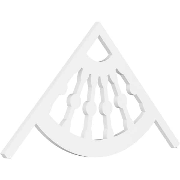 Ekena Millwork 1 in. x 48 in. x 24 in. (12/12) Pitch Classic Wagon Wheel Gable Pediment Architectural Grade PVC Moulding