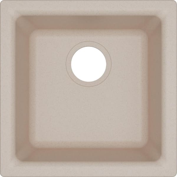 Elkay Quartz Classic Putty Quartz 15.75 in. Single Bowl Drop-In/Undermount Kitchen Sink