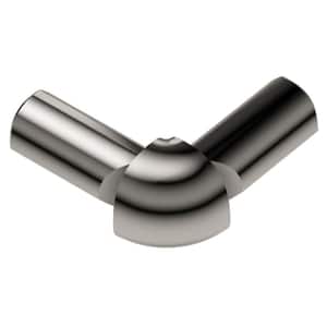 Rondec Polished Nickel Anodized Aluminum 3/8 in. x 1 in. Metal 90 Degree Double-Leg Outside Corner