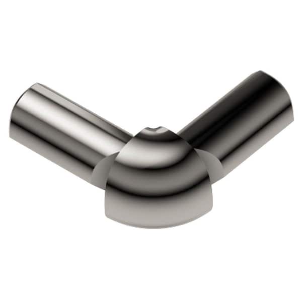 Schluter Rondec Polished Nickel Anodized Aluminum 1/2 in. x 1 in. Metal 90 Degree Double-Leg Outside Corner