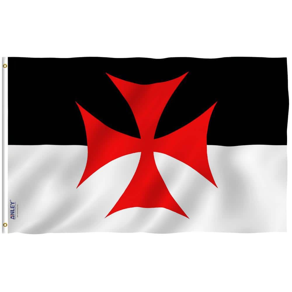 Fly Breeze 3 ft. x 5 ft. Polyester Knights Templar Battle Flag 2-Sided Flag