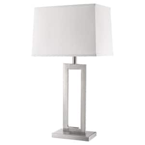 29.5 in. Silver Standard Light Bulb Bedside Table Lamp